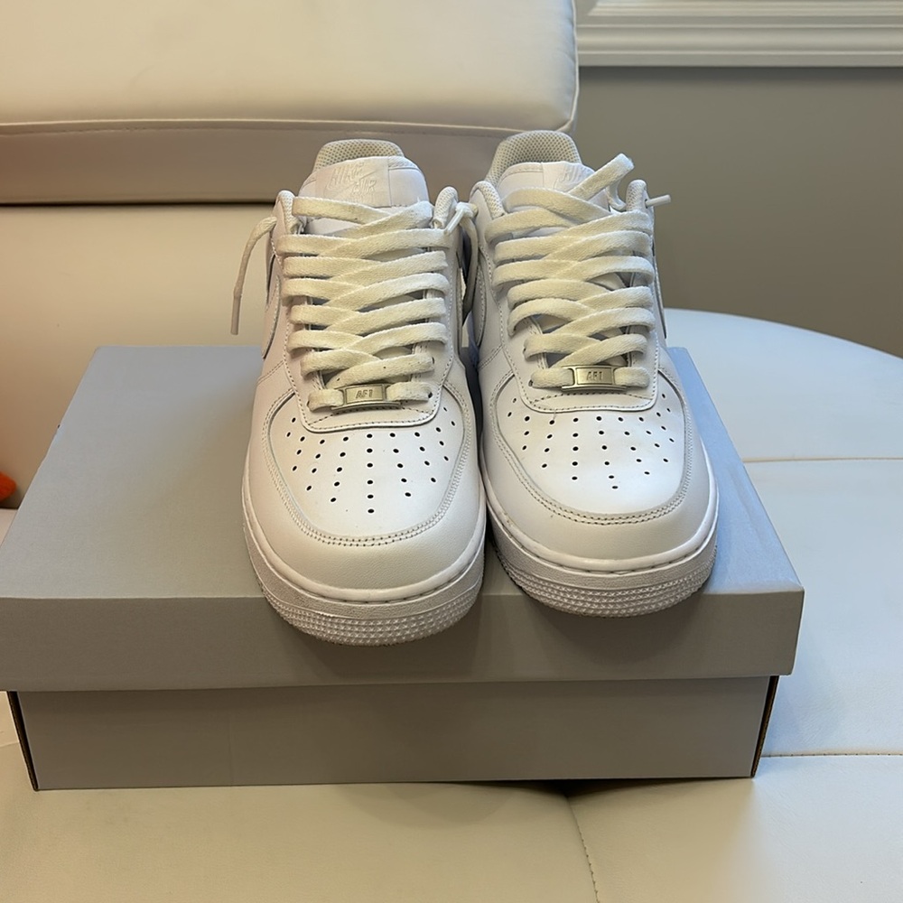 I have over 20 pairs of white on white Air Force 1 size 9.5. Great Condition